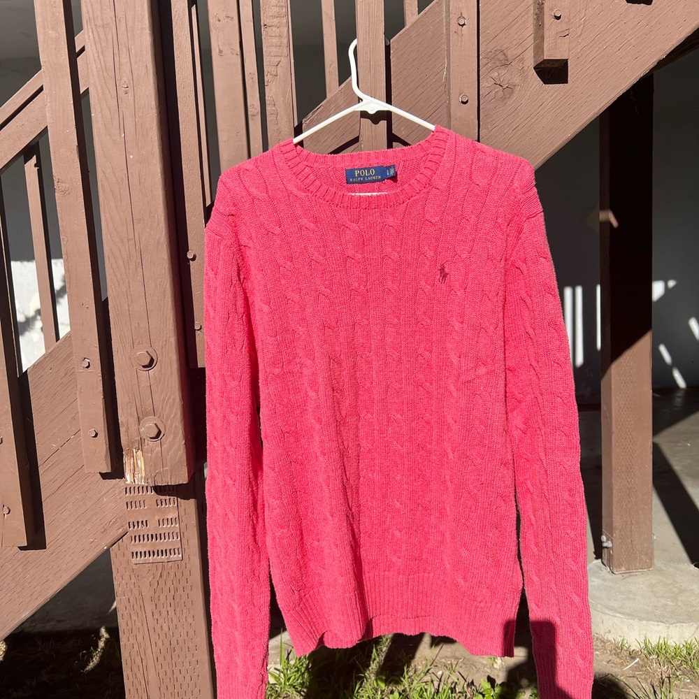 Ralph Lauren Women's Vibrant Pink Crew Neck Sweater